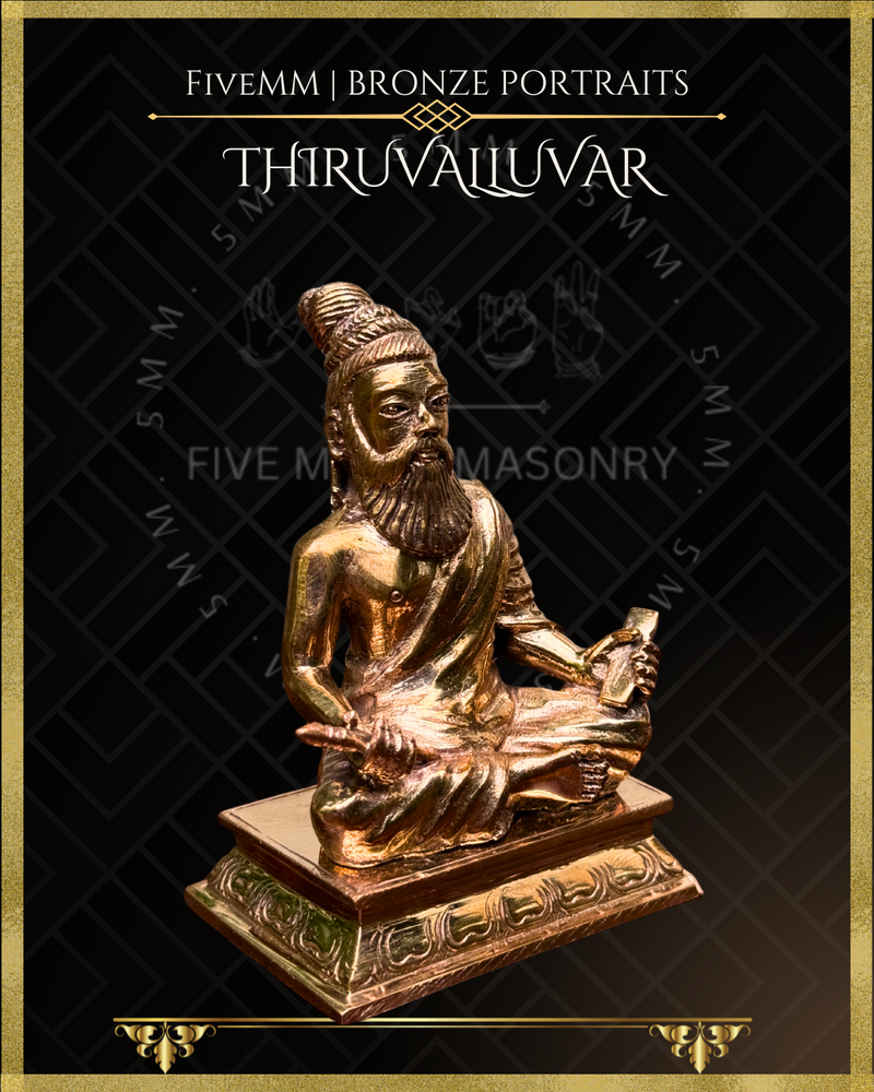 Thiruvalluvar- Tamil Poet and Sage - Panchaloha Bronze Icon -3.5" - Polished finish
