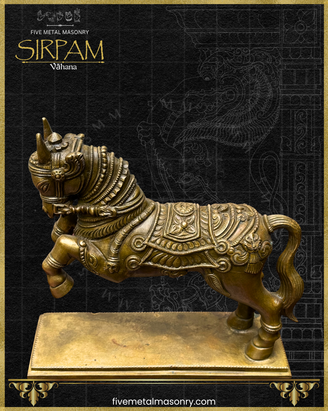 Asva:Horse Panchaloha Bronze Icon - 9" - Sirpam Collection