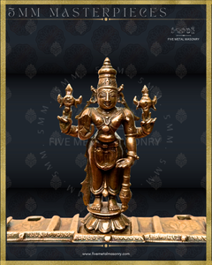 Vishnu Panchaloha Bronze Icon Set - 9" with arch-  Masterpieces Collection