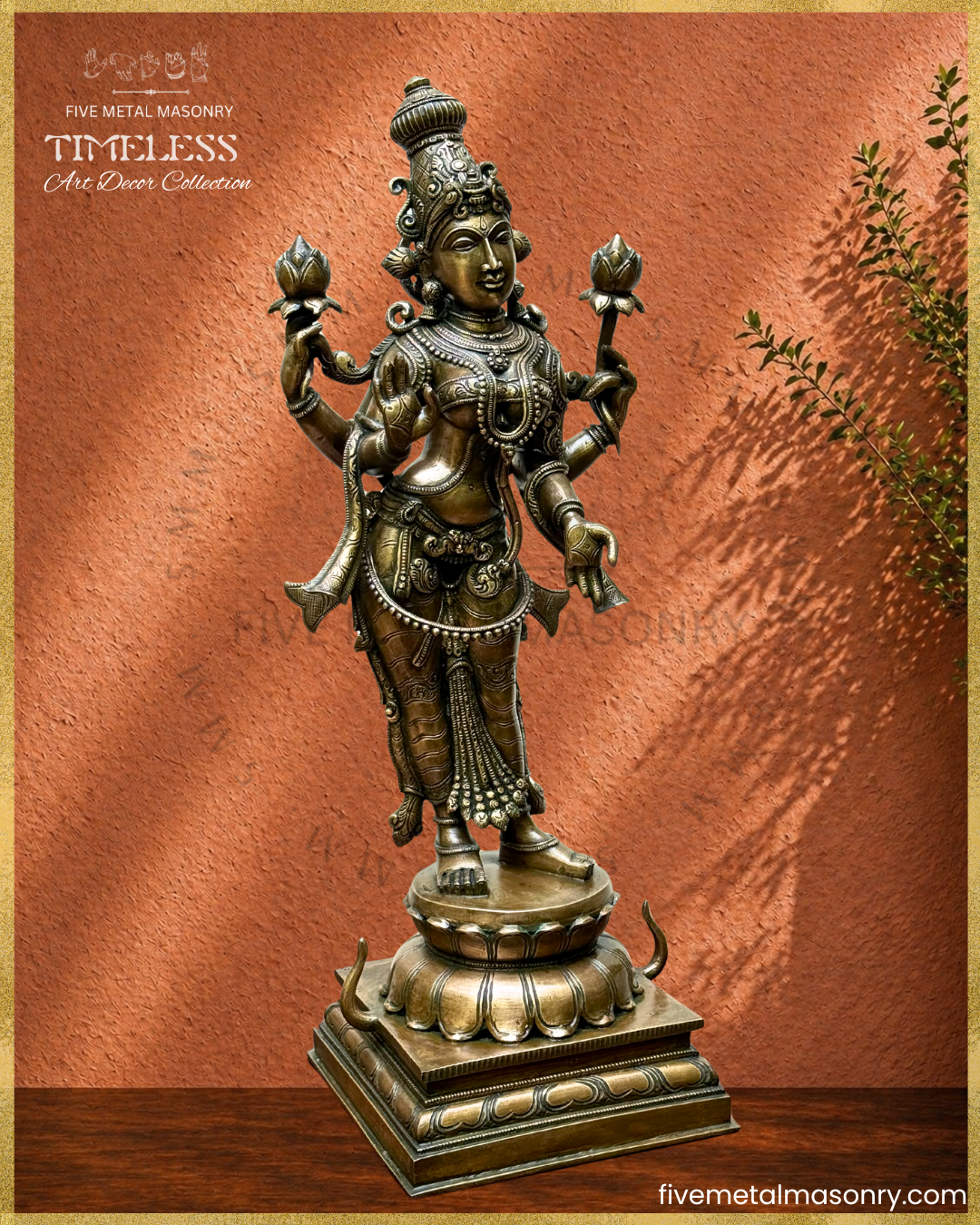 Lakshmi Panchaloha Bronze Icon - 20" Standing - Timeless Collection