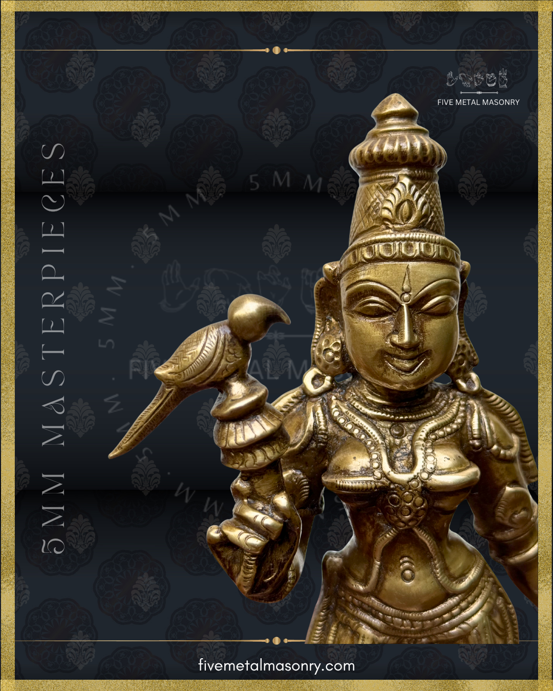 Meenakshi Panchaloha Bronze Icon - 11" with arch - Masterpieces Collection