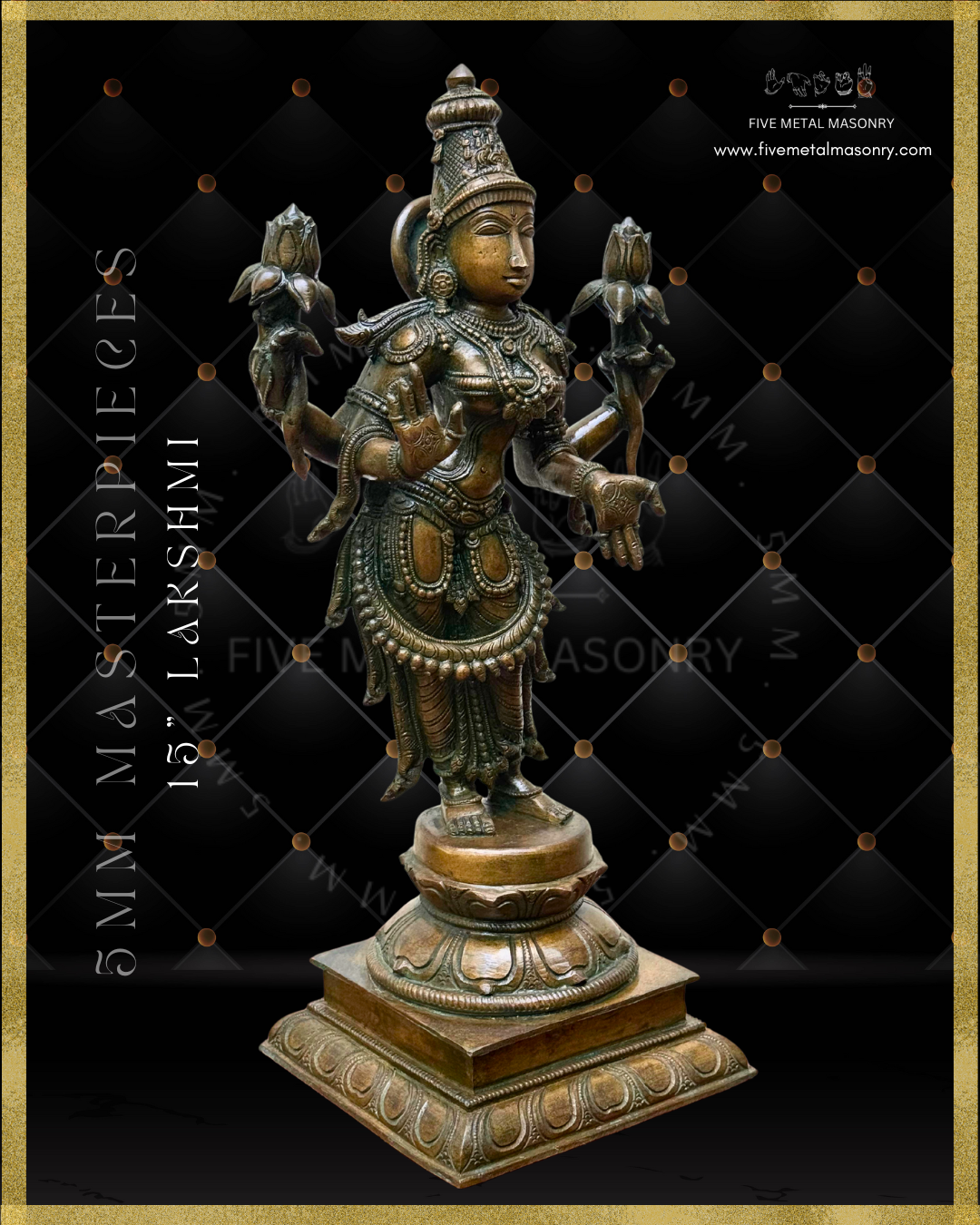 Lakshmi - Panchaloha Bronze Icon - 15" Standing - Masterpieces Collection