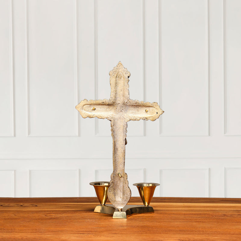 Brass Jesus Candle Holder (8 Inch)