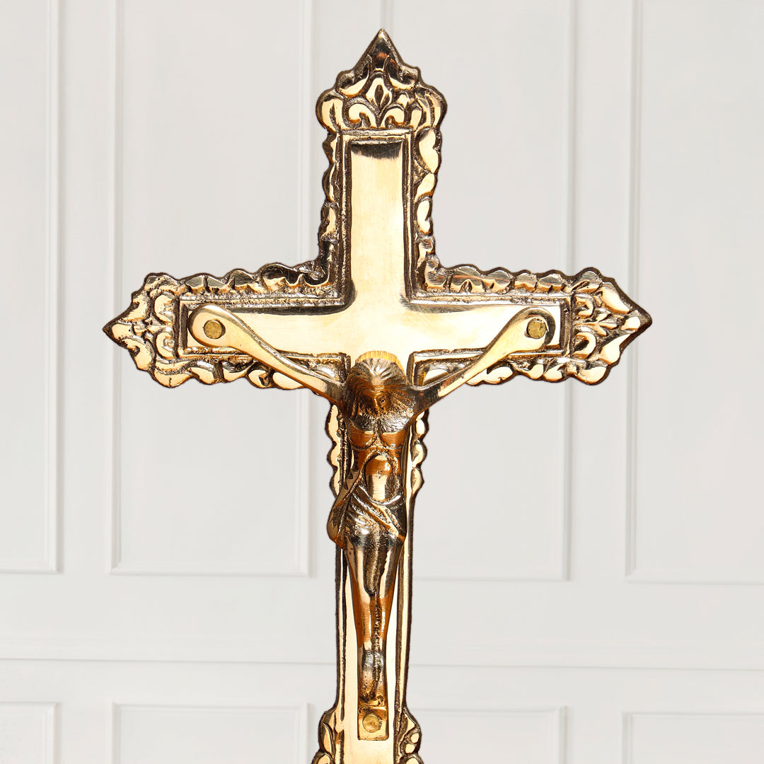 Brass Jesus Candle Holder (8 Inch)