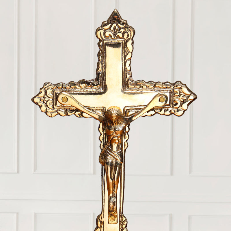 Brass Jesus Candle Holder (8 Inch)