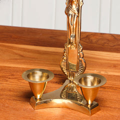 Brass Jesus Candle Holder (8 Inch)