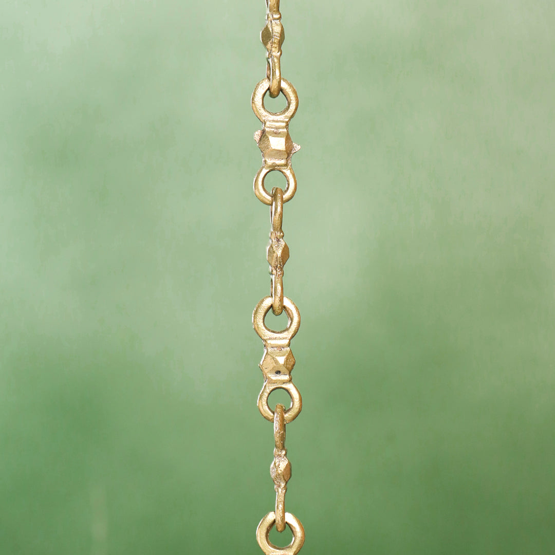 Brass Peacock Hanging Samai/Diya (32 Inch)