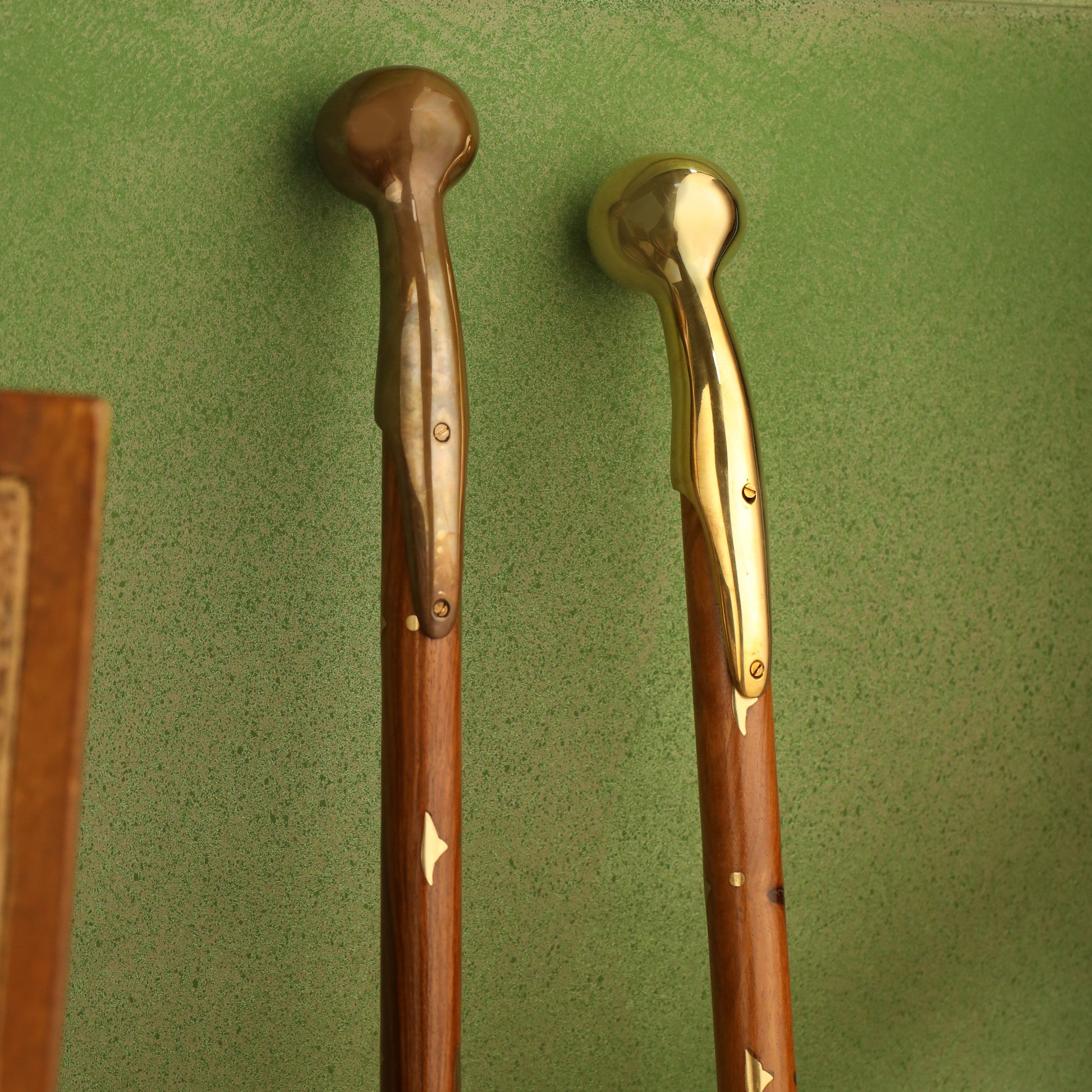 Brass Plain Wooden Walking Stick (37.5 Inch)