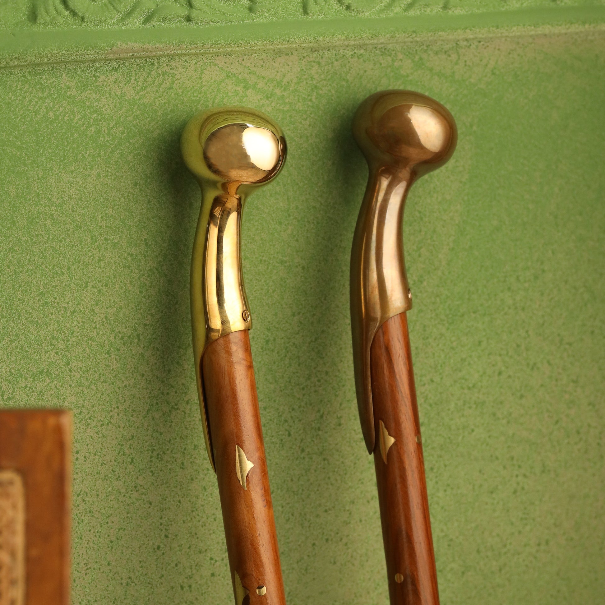 Brass Plain Wooden Walking Stick (37.5 Inch)