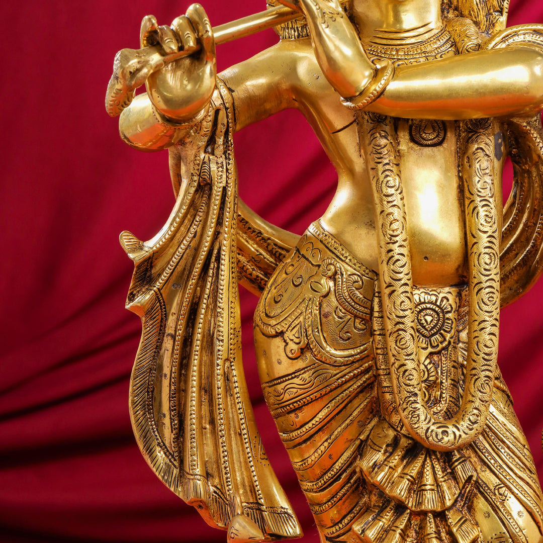 Brass Lord krishna Statue (24.5 Inch)