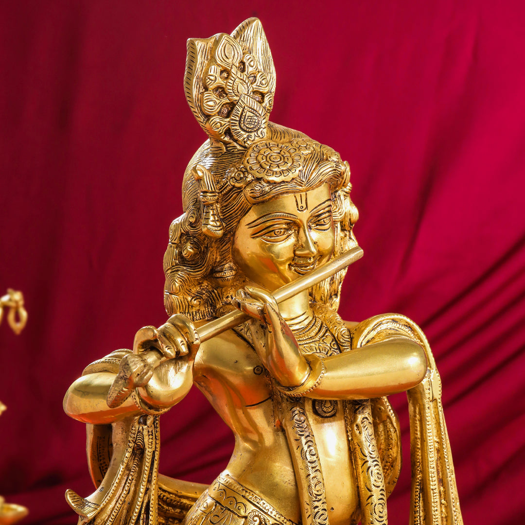 Brass Lord krishna Statue (24.5 Inch)