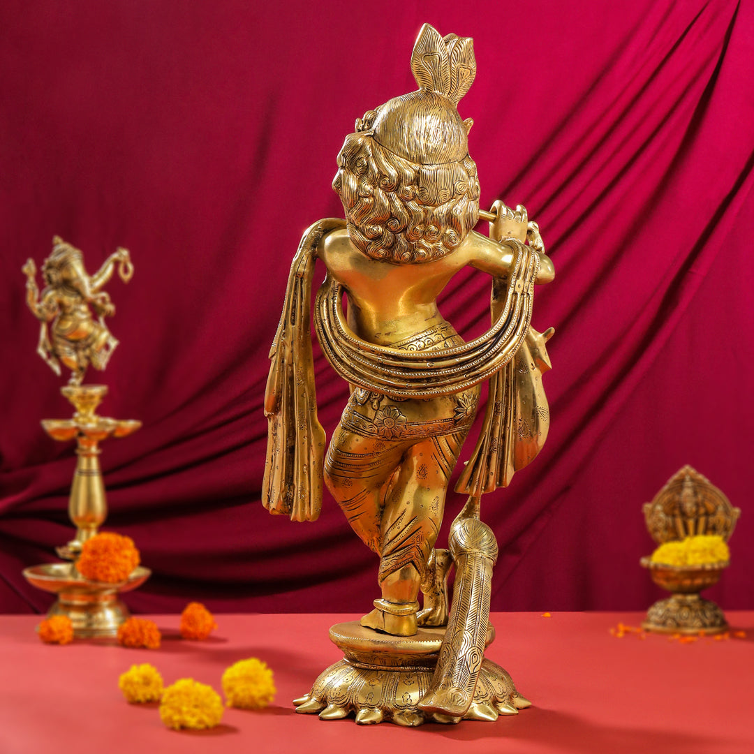 Brass Lord krishna Statue (24.5 Inch)