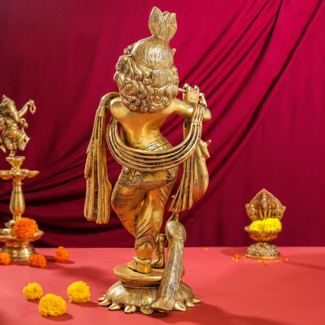 Brass Lord krishna Statue (24.5 Inch)