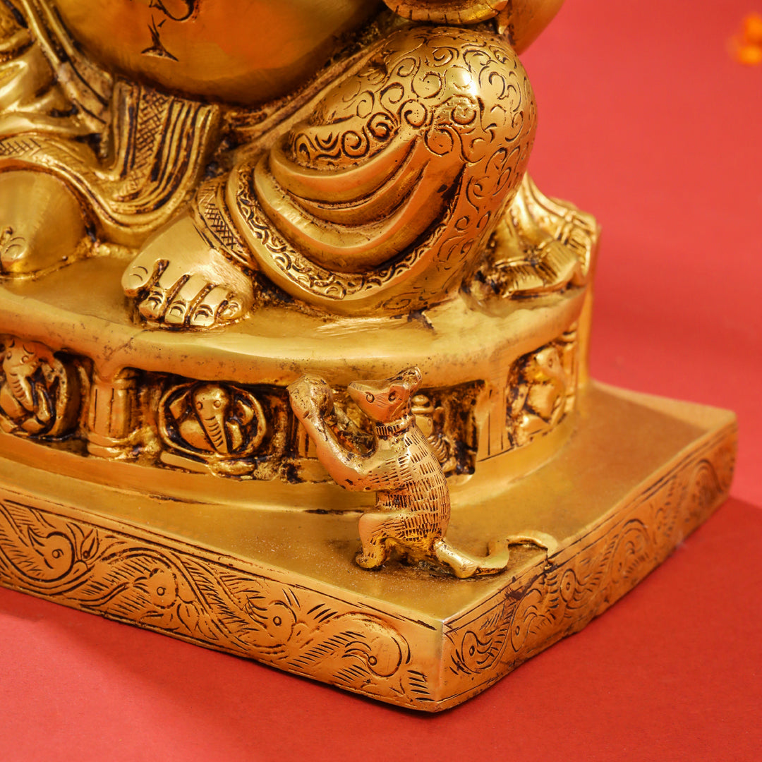 Brass Superfine Lord Ganesha Idol (14")