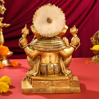 Brass Superfine Lord Ganesha Idol (14")
