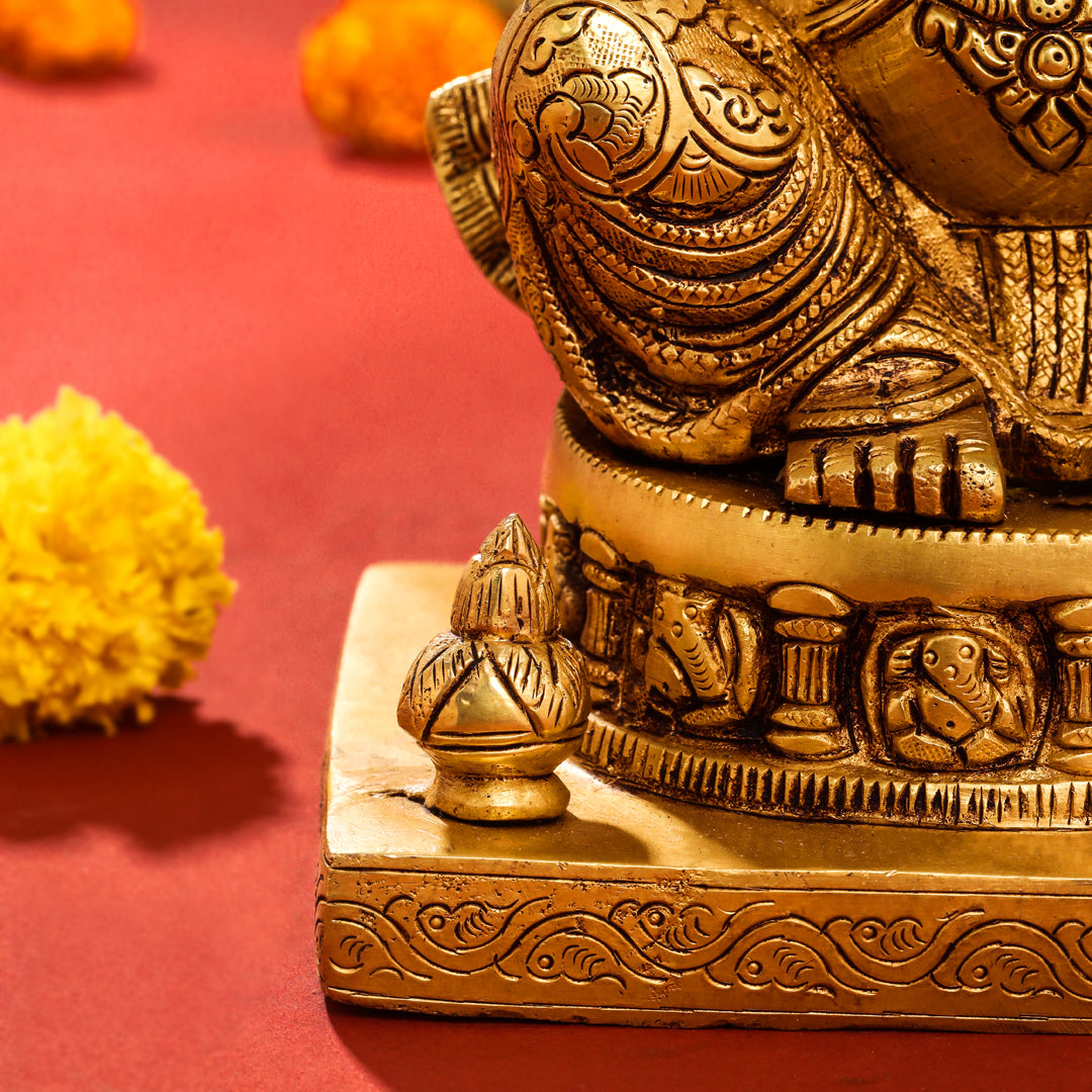 Brass Lord Ganesha Idol (10.5 Inch)