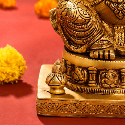 Brass Lord Ganesha Idol (10.5 Inch)
