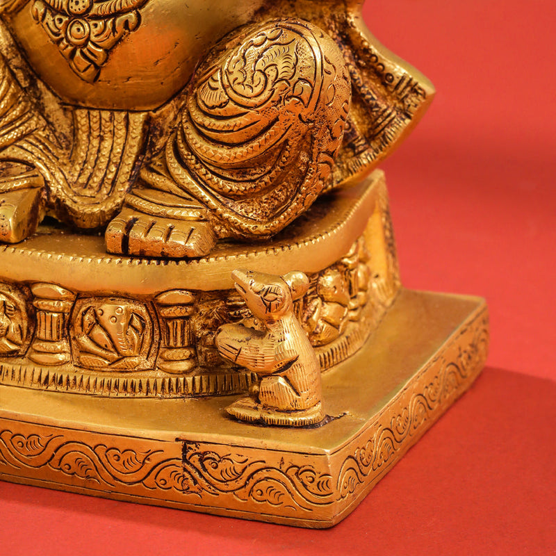 Brass Lord Ganesha Idol (10.5 Inch)