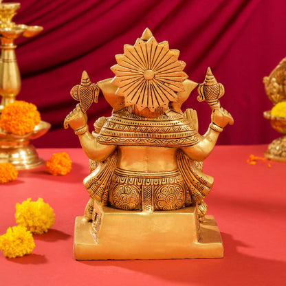 Brass Lord Ganesha Idol (10.5 Inch)