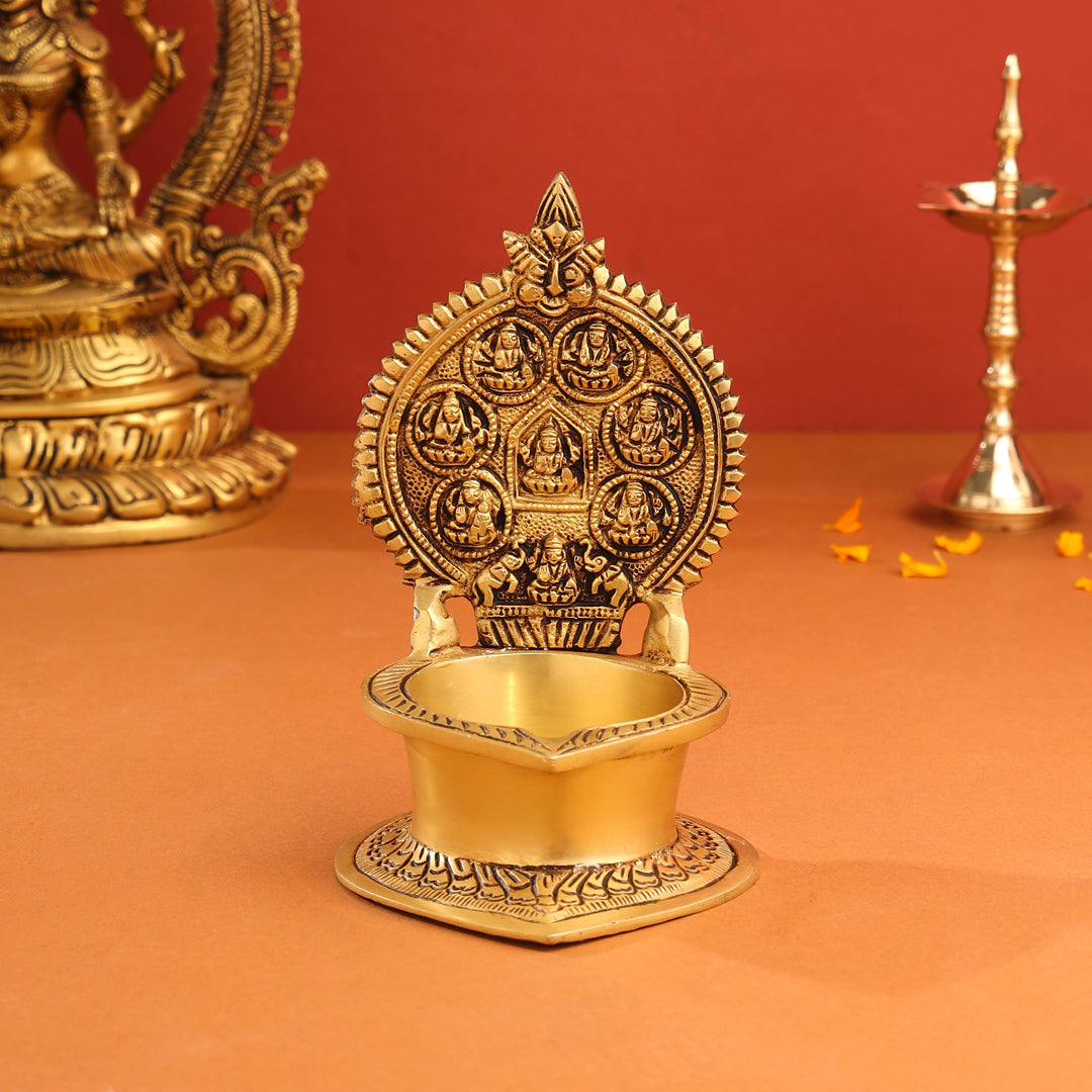 Brass Ashtalakshmi Diya (7 Inch)
