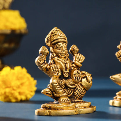 Brass Ganesha And Lakshmi Set (2.8 Inch)