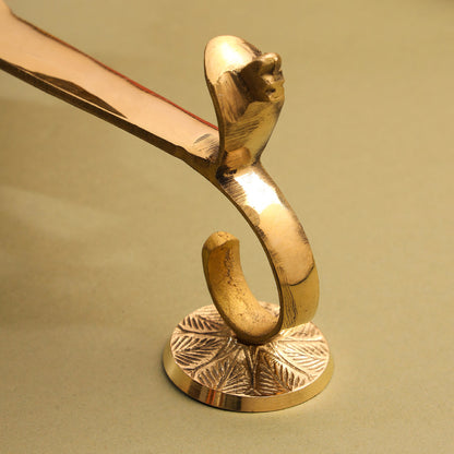 Brass Peacock Panch Aarti With Handle (11.5 Inch)