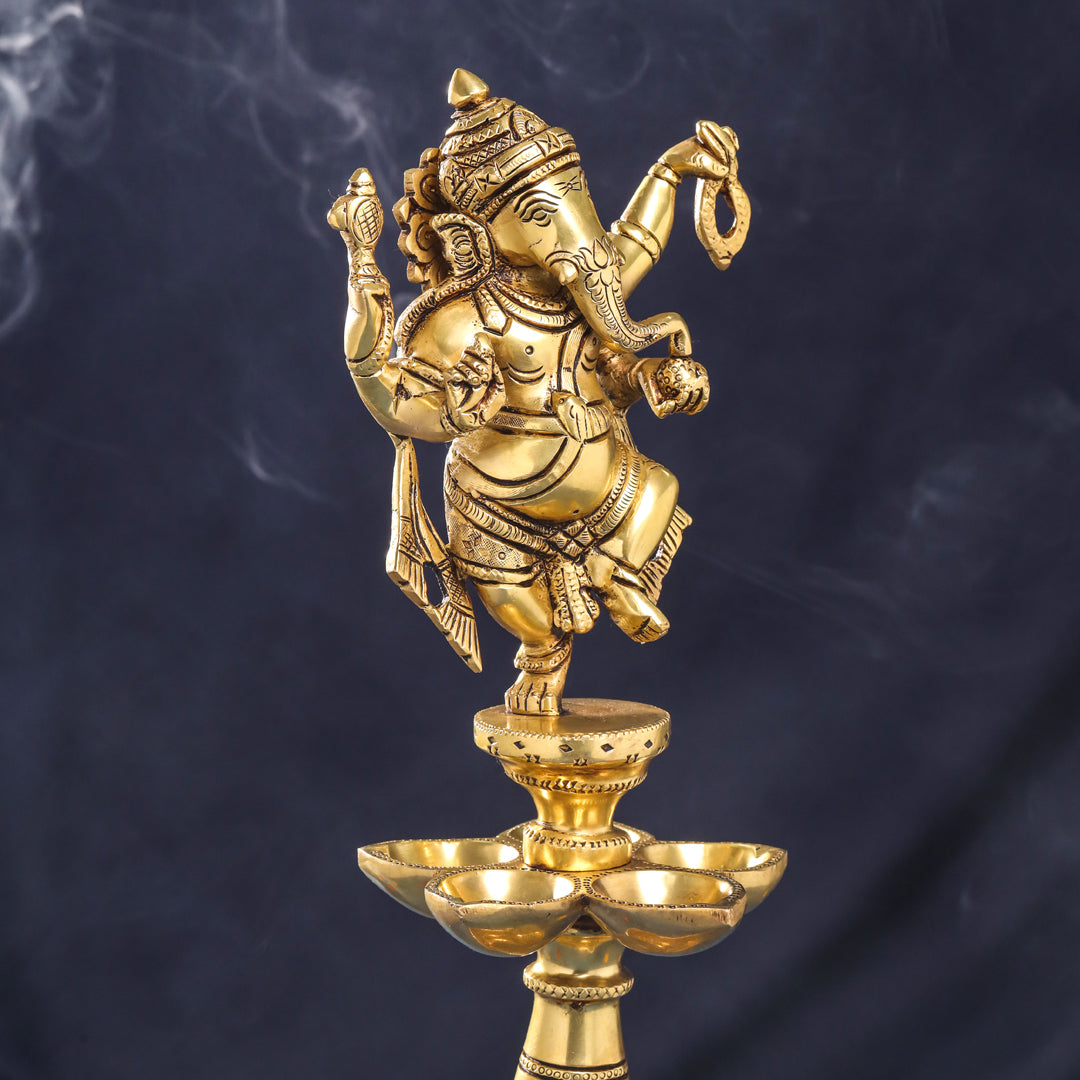 Brass Ganesha Diya/Lamp (16 Inch)