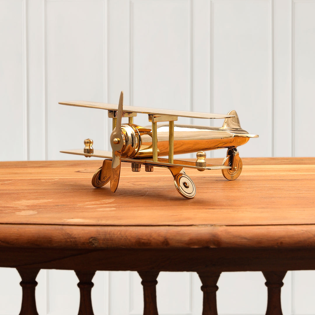 Brass Aeroplane Miniature (3 Inch)