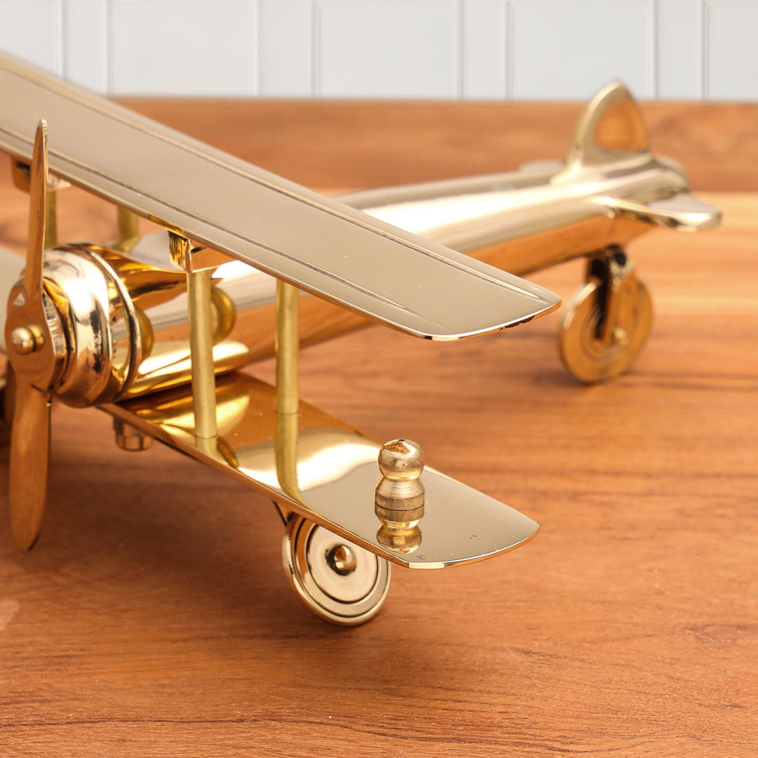 Brass Aeroplane Miniature (3 Inch)