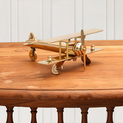 Brass Aeroplane Miniature (3 Inch)