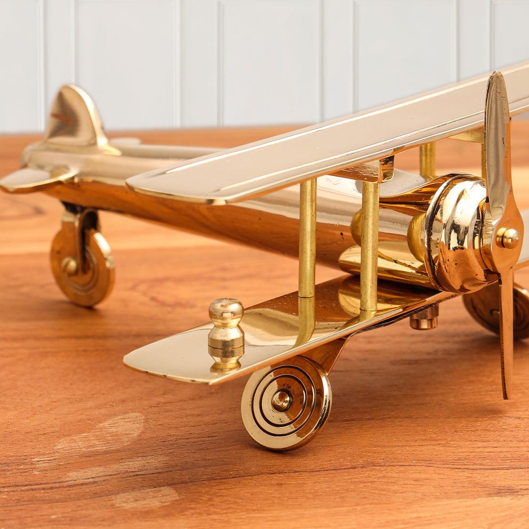 Brass Aeroplane Miniature (3 Inch)