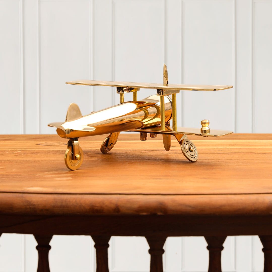 Brass Aeroplane Miniature (3 Inch)