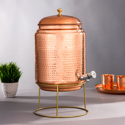Copper Water Dispenser With Stand (20 Inch)