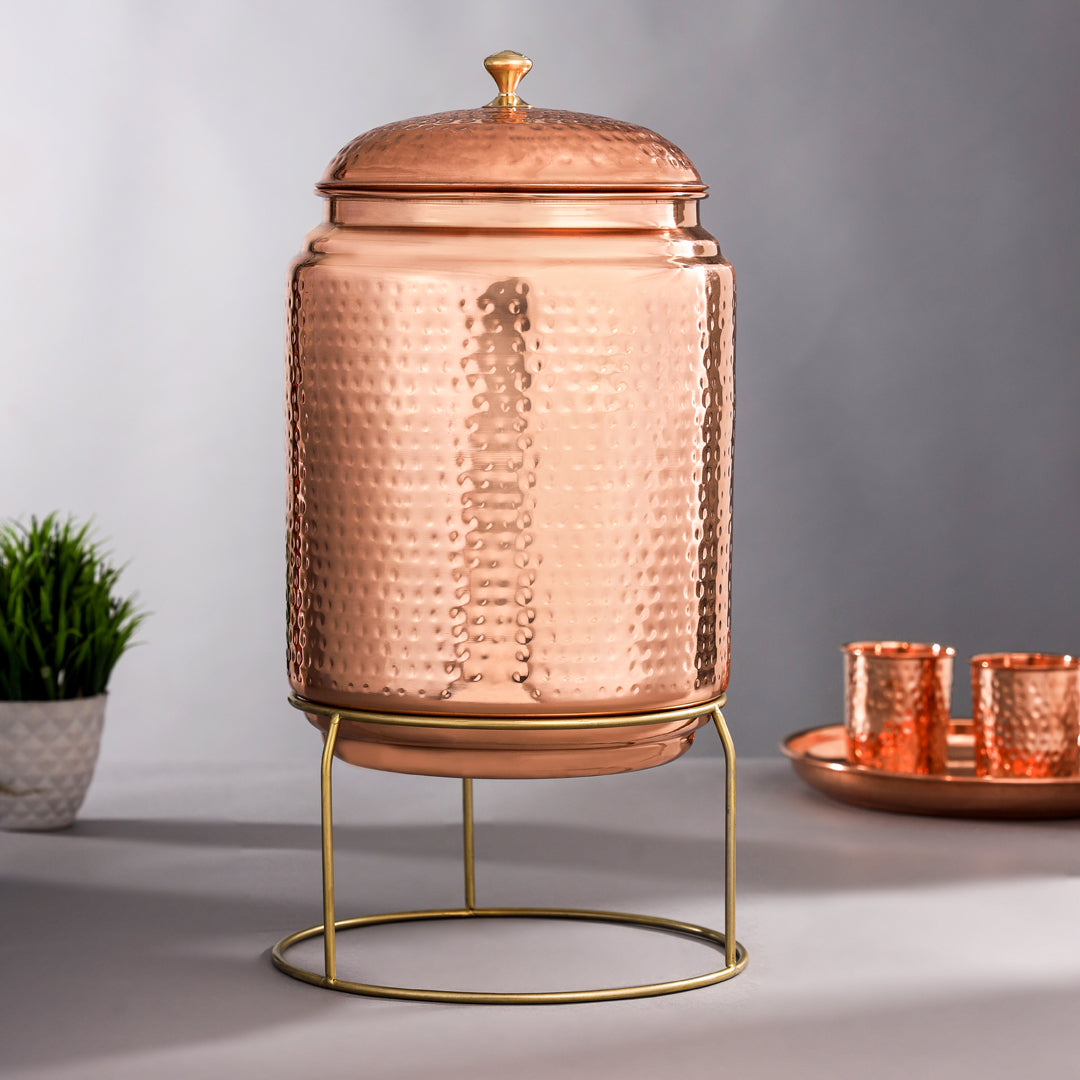 Copper Water Dispenser With Stand (20 Inch)