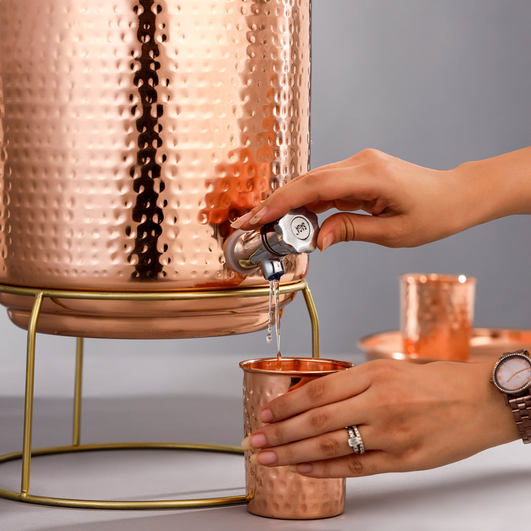 Copper Water Dispenser With Stand (20 Inch)