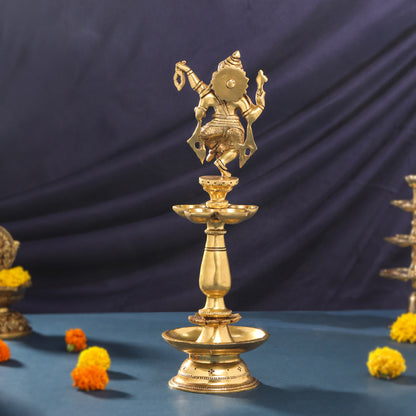 Brass Ganesha Diya/Lamp (16 Inch)