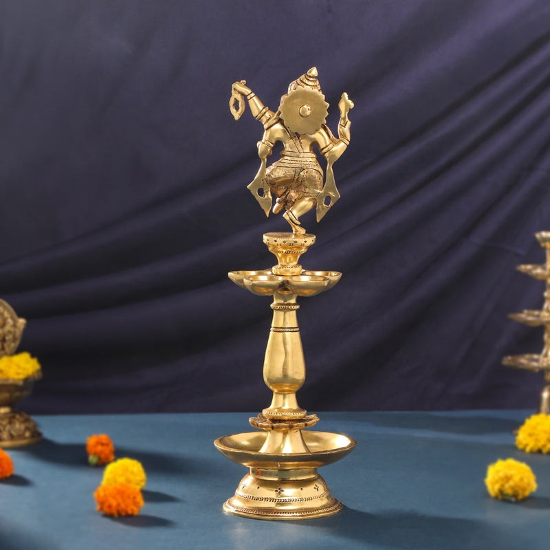 Brass Ganesha Diya/Lamp (16 Inch)