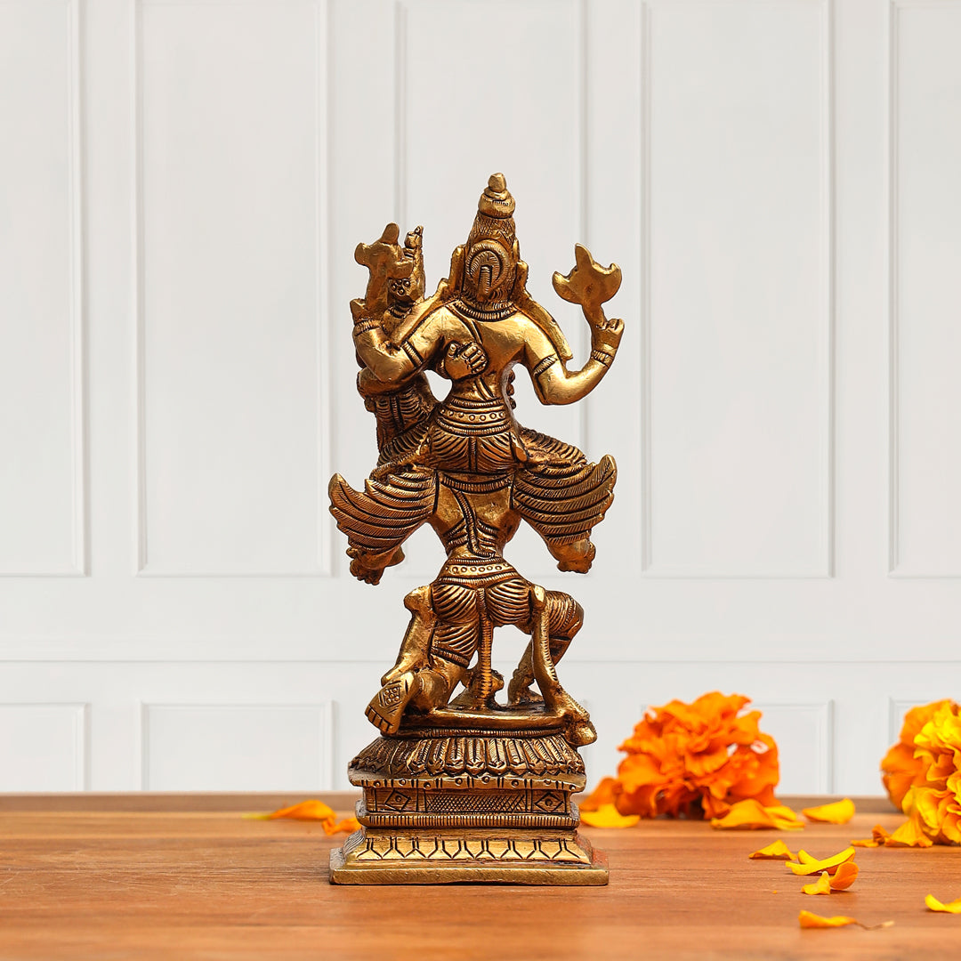 Brass Superfine Garuda, Vishnu & Lakshmi Idol (5.5 Inch)