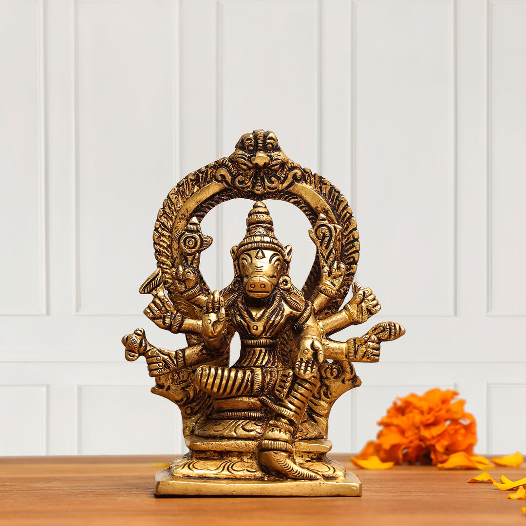 Brass Varahi Devi Idol (4.8 Inch)