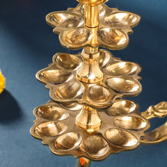 Brass Three Step Deeparadhana Lamp(9.5 Inch)