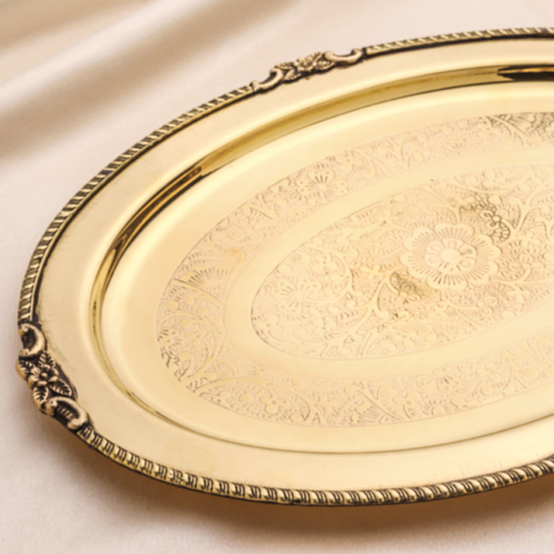 Brass Handcrafted Oval Tray
