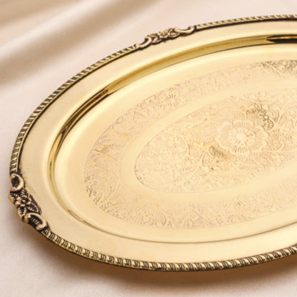 Brass Handcrafted Oval Tray