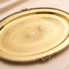 Brass Handcrafted Oval Tray