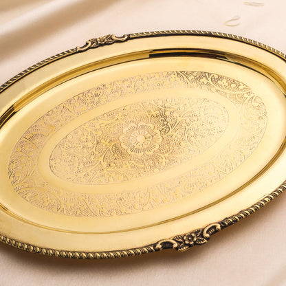 Brass Handcrafted Oval Tray