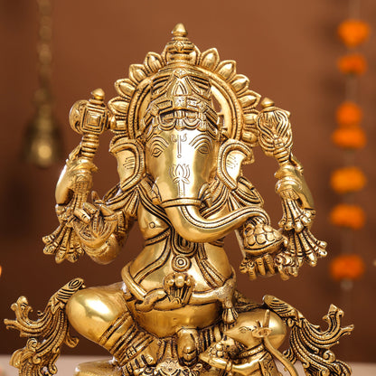 Brass Lord Ganesha Idol (15 Inch)