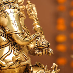 Brass Lord Ganesha Idol (15 Inch)