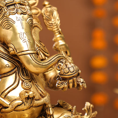 Brass Lord Ganesha Idol (15 Inch)