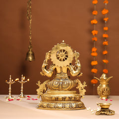 Brass Lord Ganesha Idol (15 Inch)