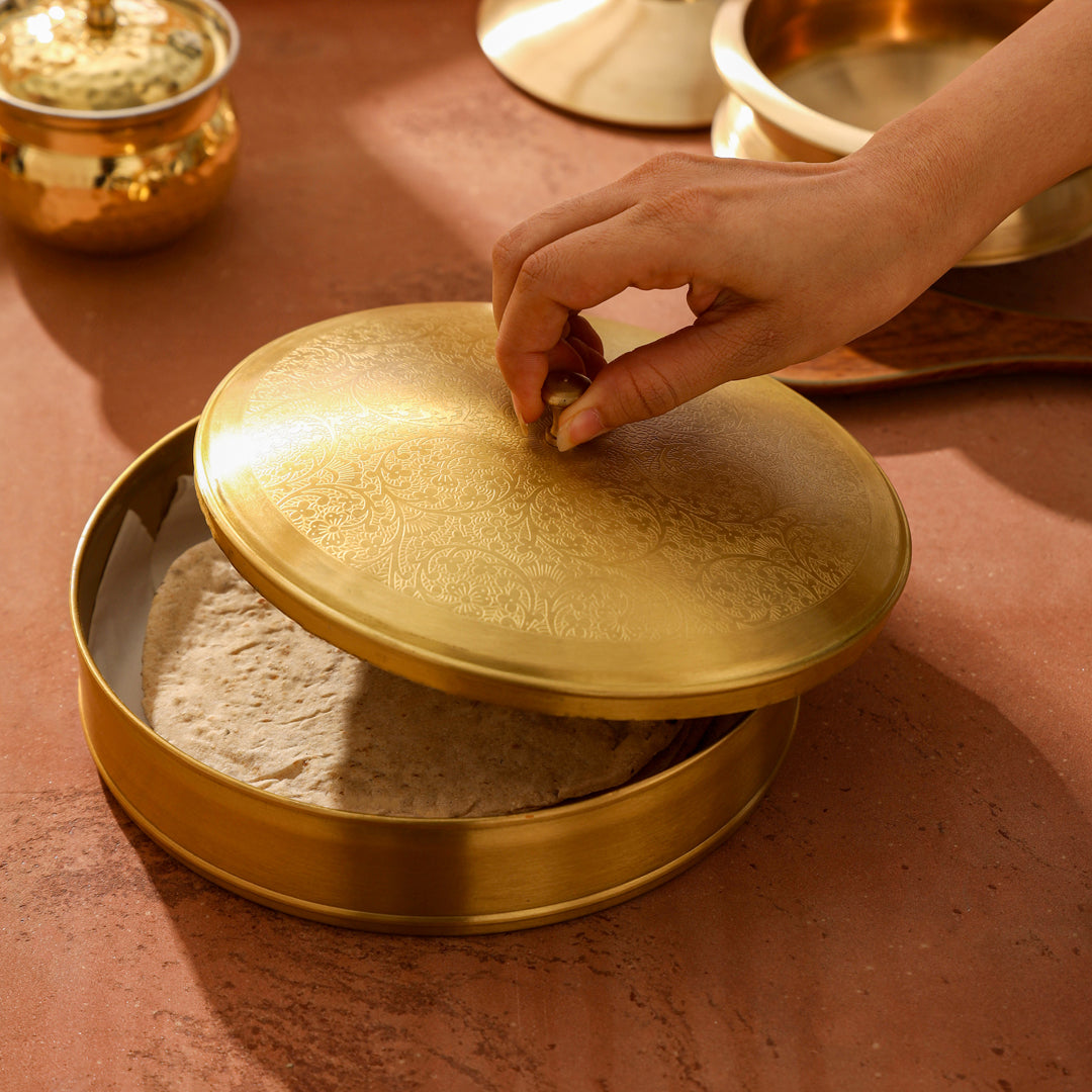Brass Roti/Chapati box (4.5 Inch)