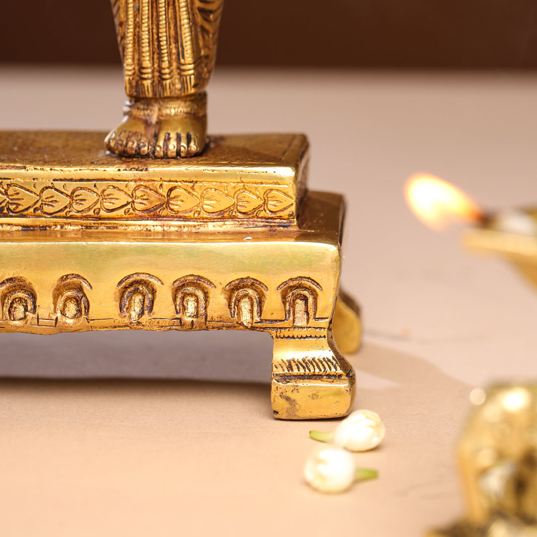 Brass Vitthal Rukmini Statue (13.5 Inch)